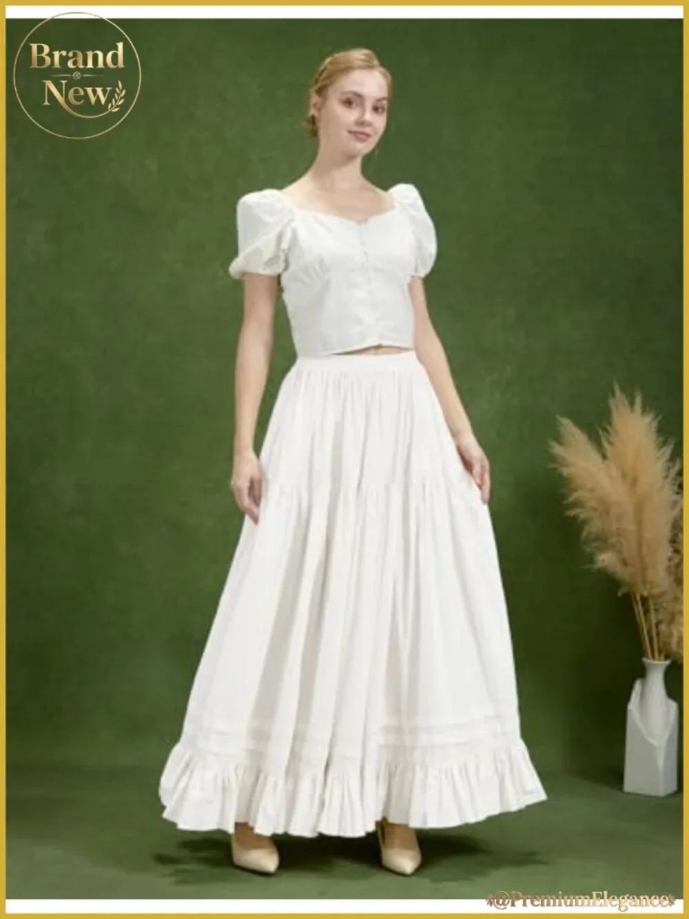 Women's Half Slip Petticoat Full Length Underskirt 100% Cotton Medieval Cosplay